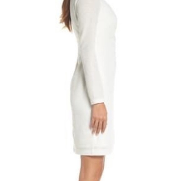 Vince Camuto Women's Size 8P White Bridal Sequined Sheath Side Ruche Dress NWT - Picture 7 of 12